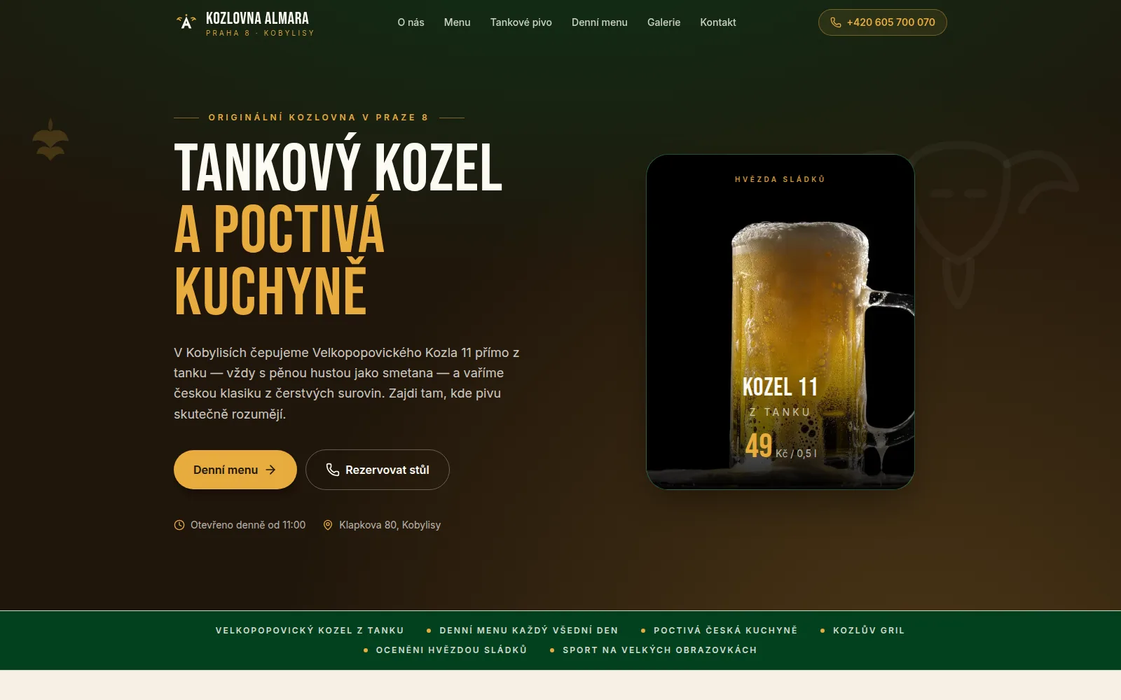 Web, který jsem navrhl pro Kozlovna Almara