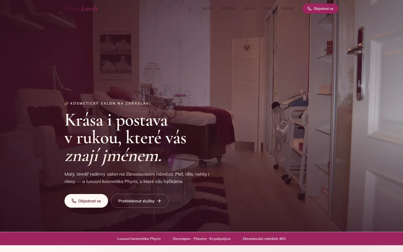 Web, který jsem navrhl pro Salon Lovely
